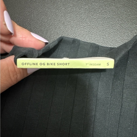 OFFLINE by Aerie Women’s  Striped Bike Shorts - Picture 2 of 2